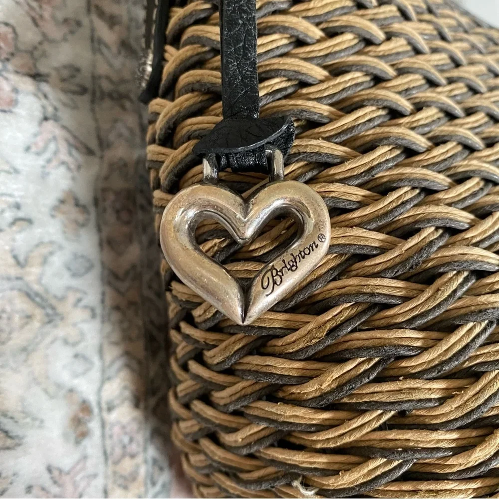 BRIGHTON Vintage Edna Woven Straw Hobo‎ Bag